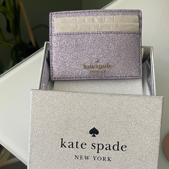 kate spade Handbags - Kate Spade Lavender Glitter Card Holder
